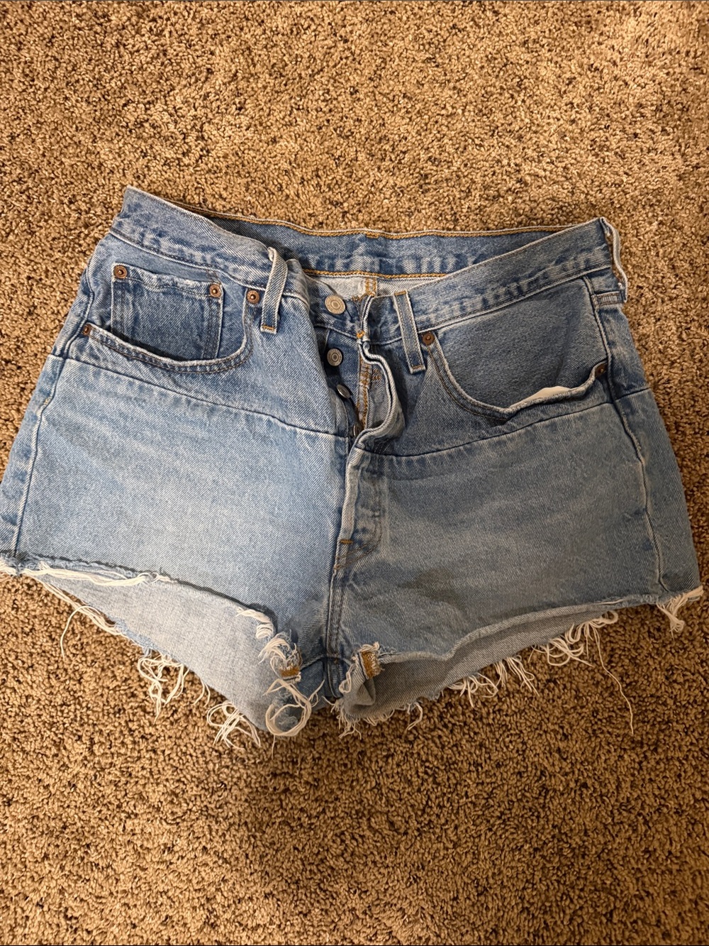 Levi's Light Blue Cutoff Denim Shorts